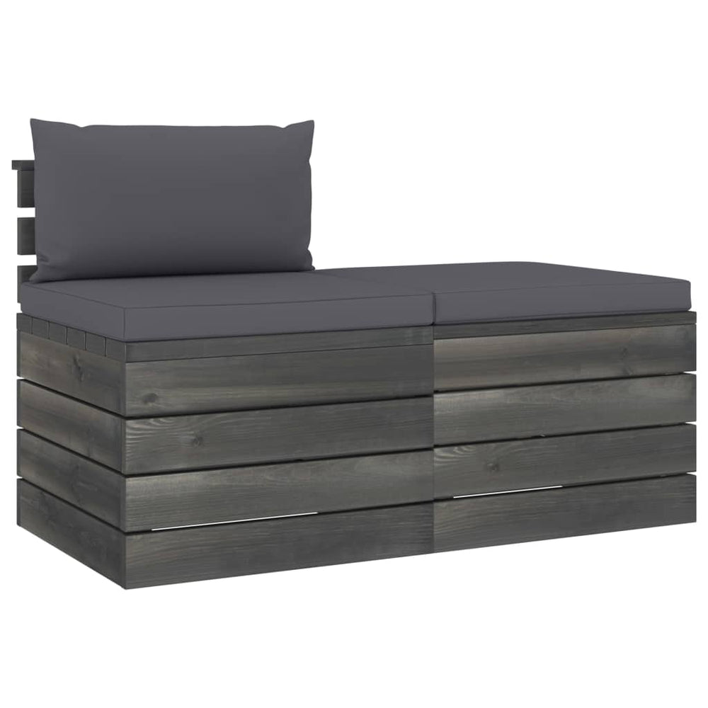 Set Mobilier Grădină Din Paleți, 2 Piese, Cu Perne, Lemn De Pin