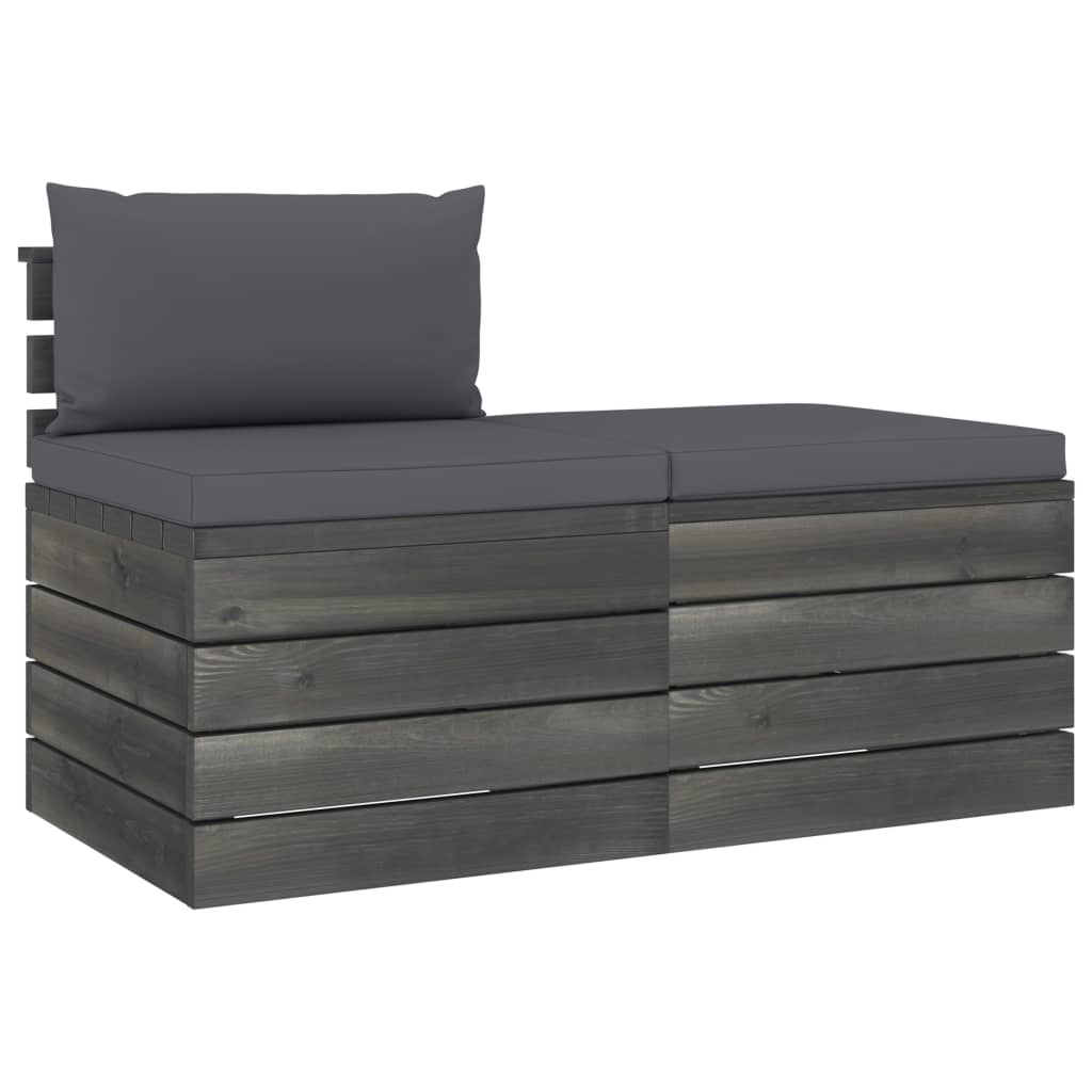 Set Mobilier Grădină Din Paleți, 2 Piese, Cu Perne, Lemn De Pin