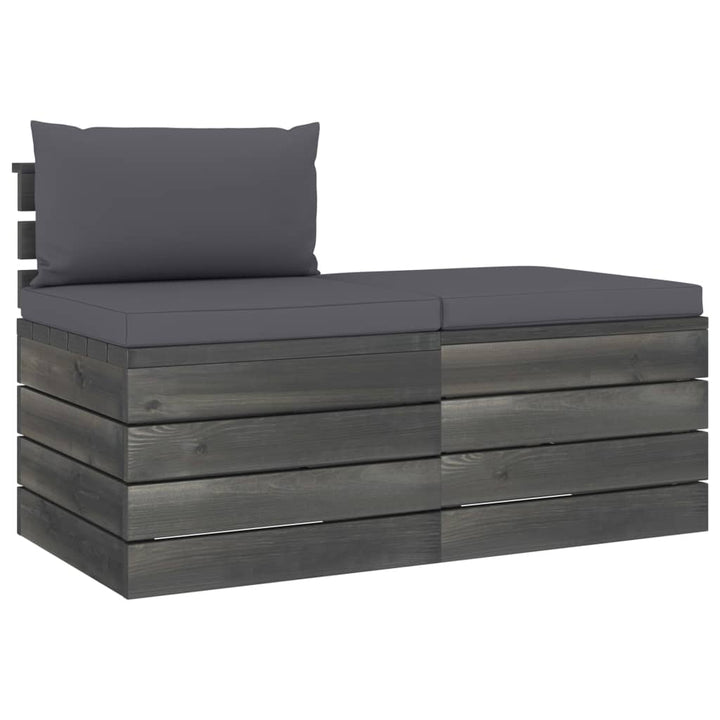 Set Mobilier Grădină Din Paleți, 2 Piese, Cu Perne, Lemn De Pin