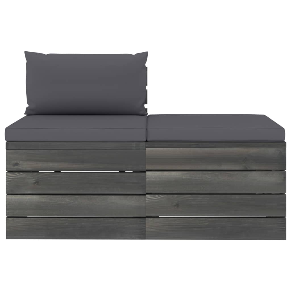 Set Mobilier Grădină Din Paleți, 2 Piese, Cu Perne, Lemn De Pin