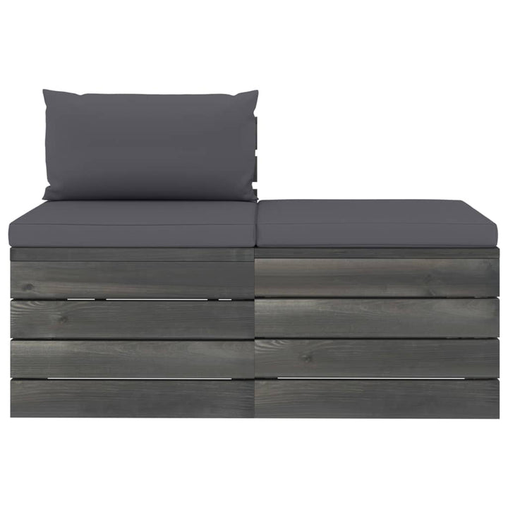 Set Mobilier Grădină Din Paleți, 2 Piese, Cu Perne, Lemn De Pin