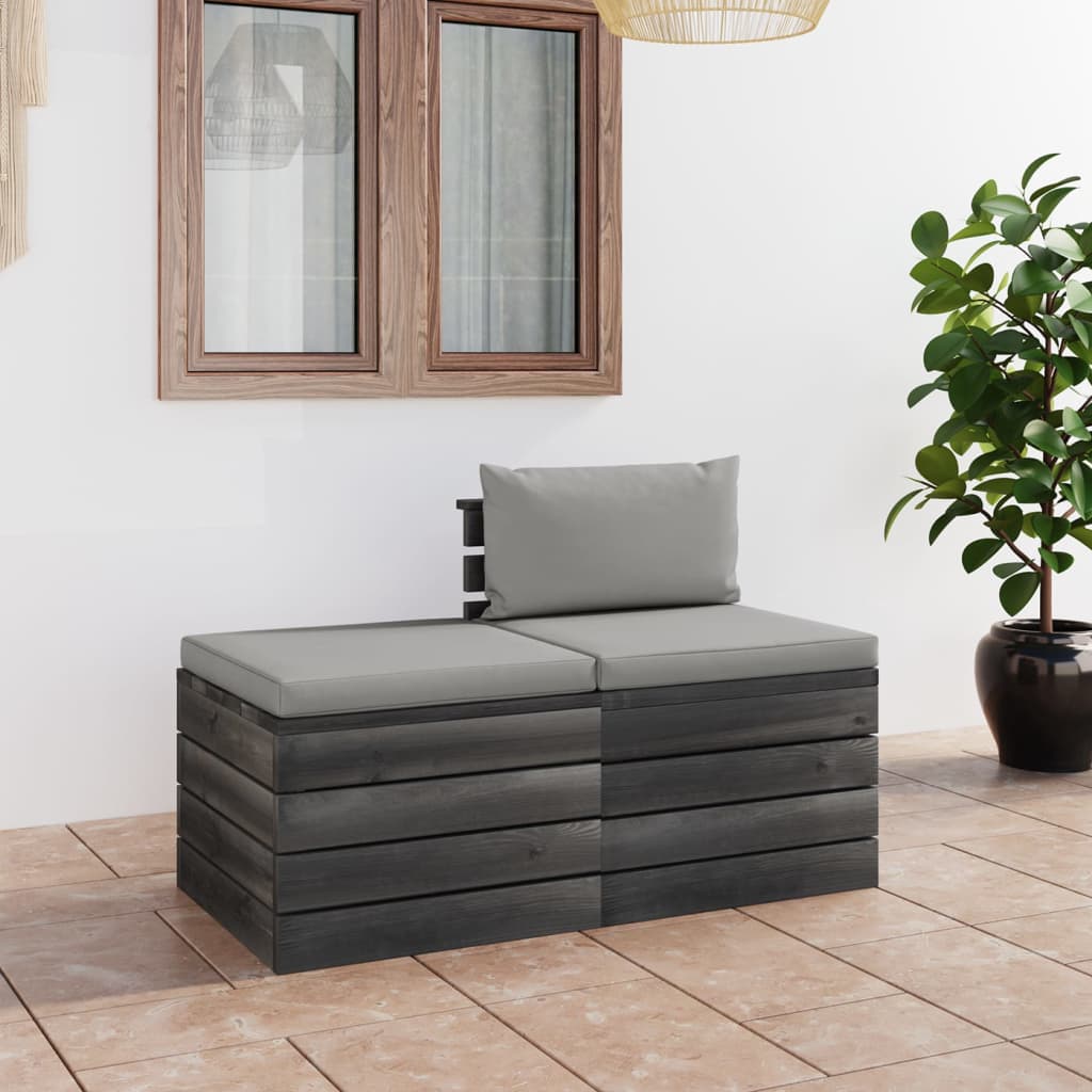 Set Mobilier Grădină Din Paleți, 2 Piese, Cu Perne, Lemn De Pin