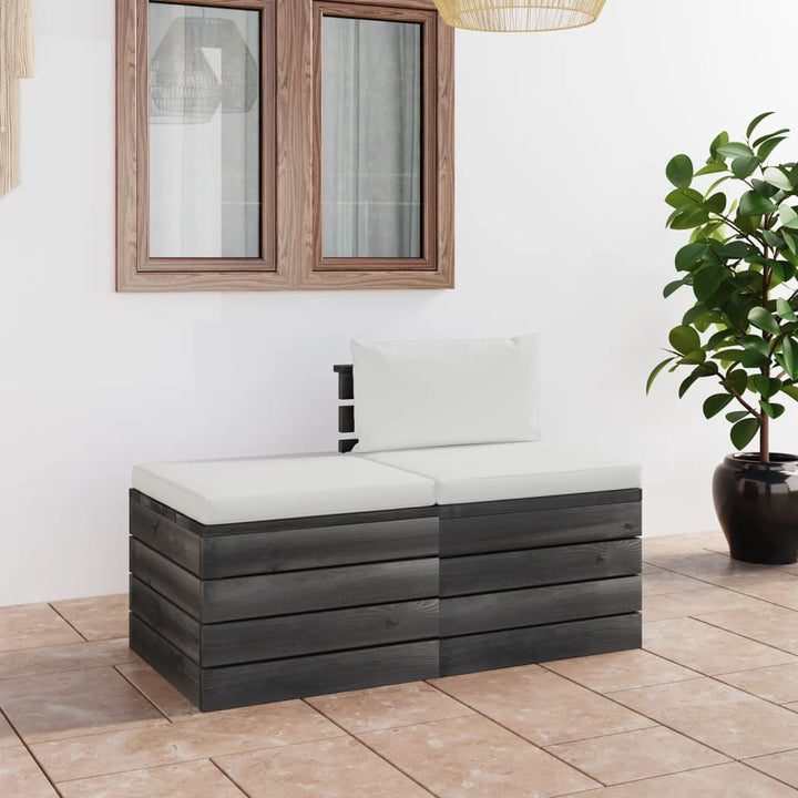 Set Mobilier Grădină Din Paleți, 2 Piese, Cu Perne, Lemn De Pin