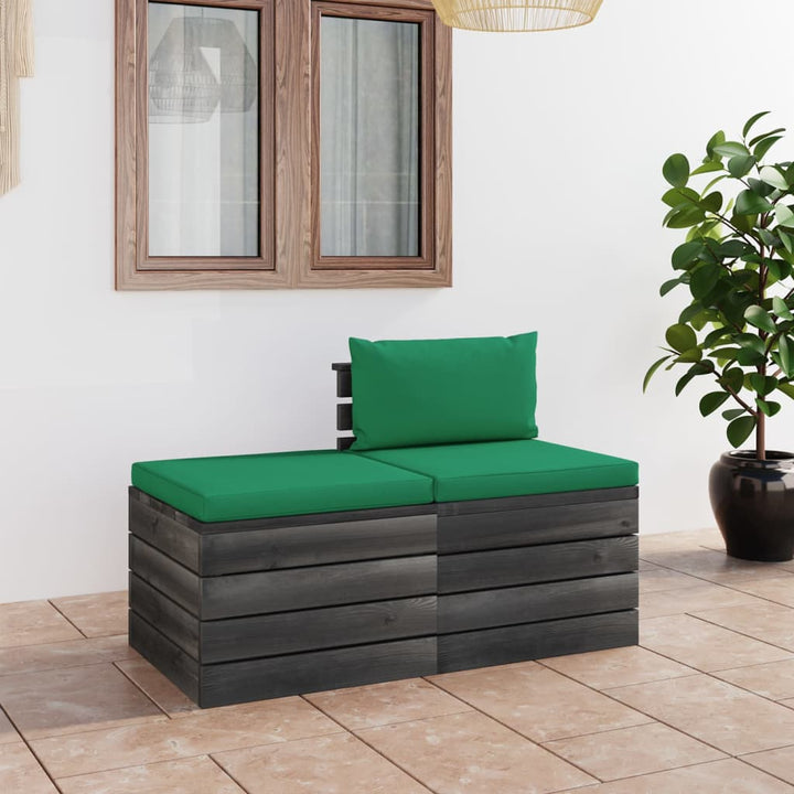 Set Mobilier Grădină Din Paleți, 2 Piese, Cu Perne, Lemn De Pin
