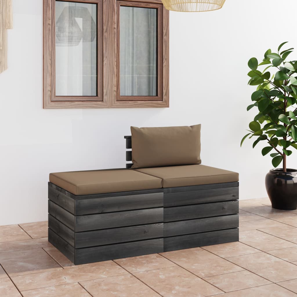 Set Mobilier Grădină Din Paleți, 2 Piese, Cu Perne, Lemn De Pin
