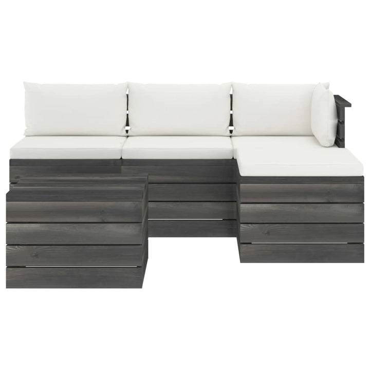 Set Mobilier Grădină Din Paleți Cu Perne, 5 Piese, Lemn De Pin