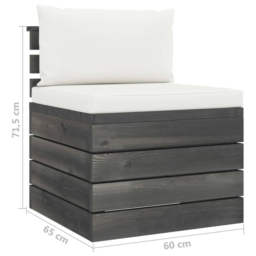 Set Mobilier Grădină Paleți Cu Perne 7 Piese Lemn Masiv Pin