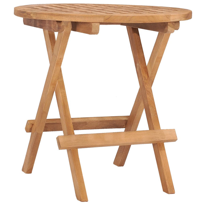Set Mobilier Pliabil Exterior Cu Perne, 3 Piese, Lemn Masiv Tec