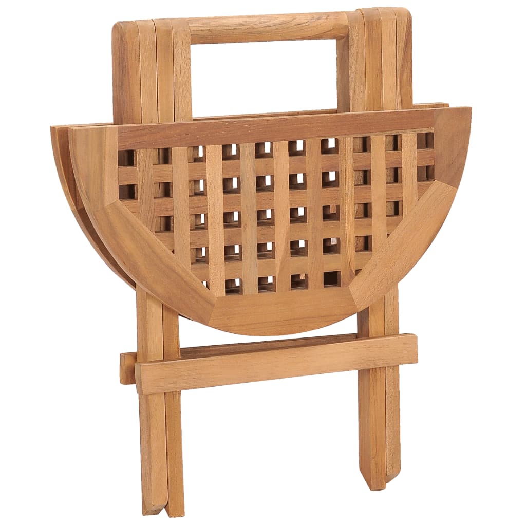 Set Mobilier Pliabil Exterior Cu Perne, 3 Piese, Lemn Masiv Tec
