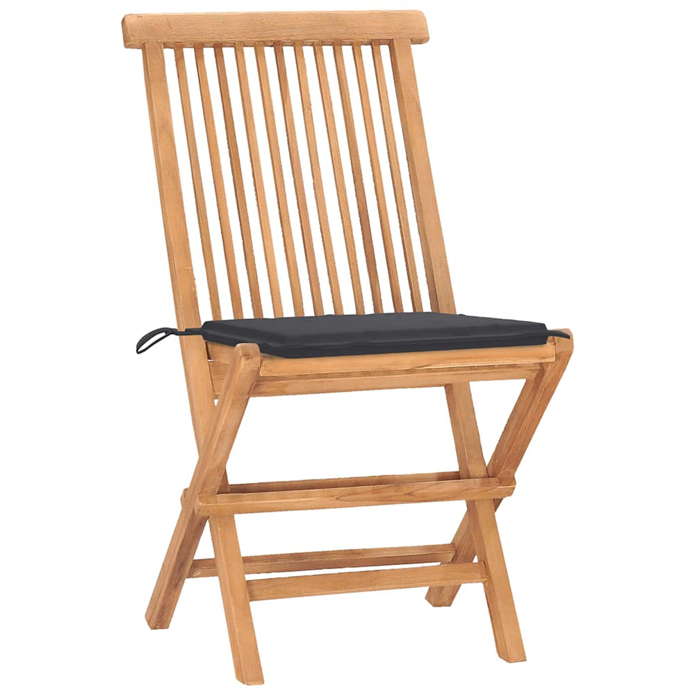 Set Mobilier Exterior Pliabil Cu Perne, 3 Piese, Lemn Masiv Tec