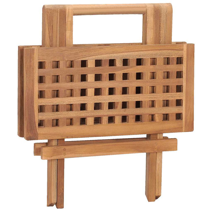 Set Mobilier Exterior Pliabil Cu Perne, 3 Piese, Lemn Masiv Tec