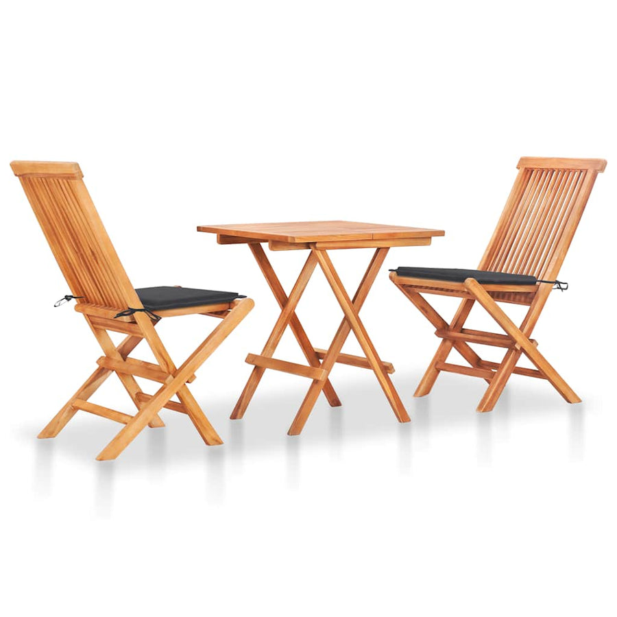 Set Mobilier Bistro Cu Perne , 3 Piese, Lemn Masiv Tec