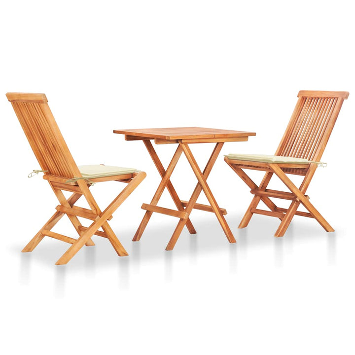 Set Mobilier Bistro Cu Perne , 3 Piese, Lemn Masiv Tec