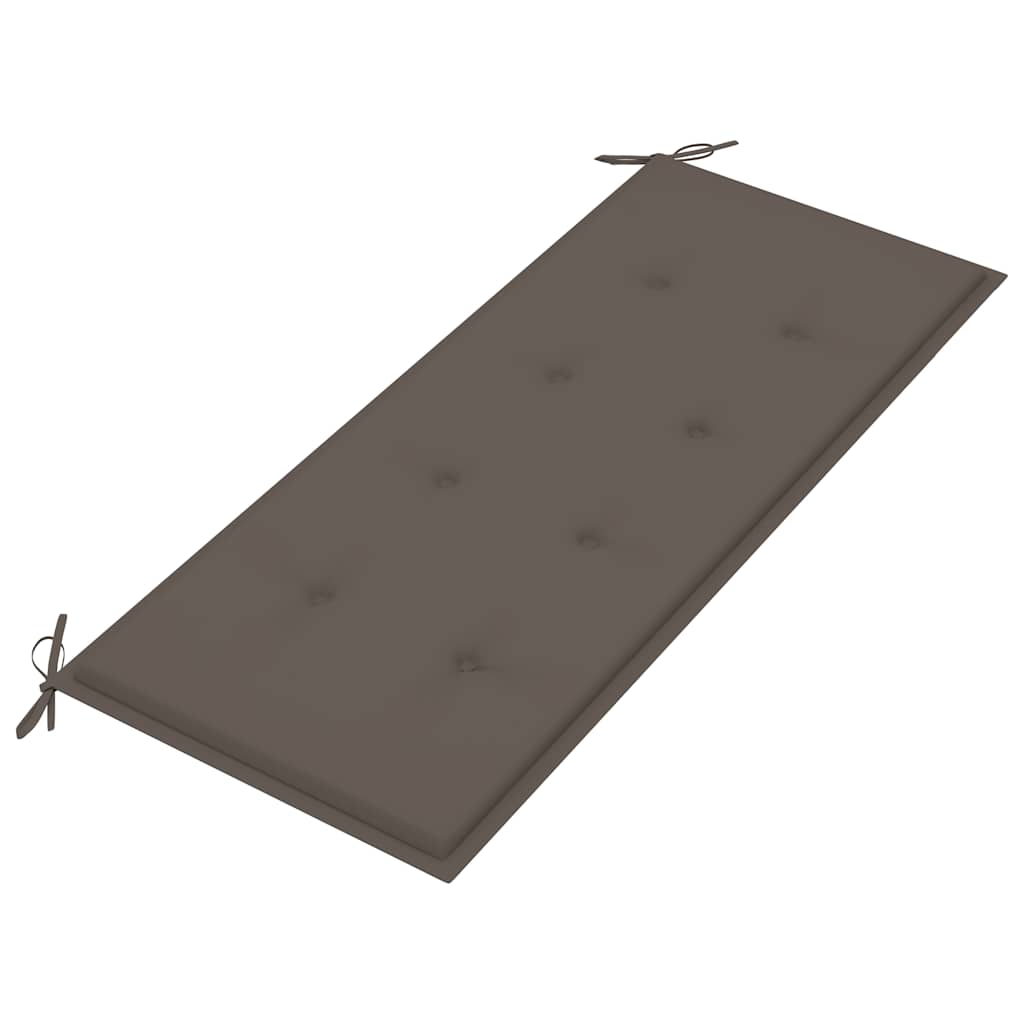 Bancă De Grădină Stivuibilă Cu Pernă, 128,5 Cm, Lemn Masiv Tec
