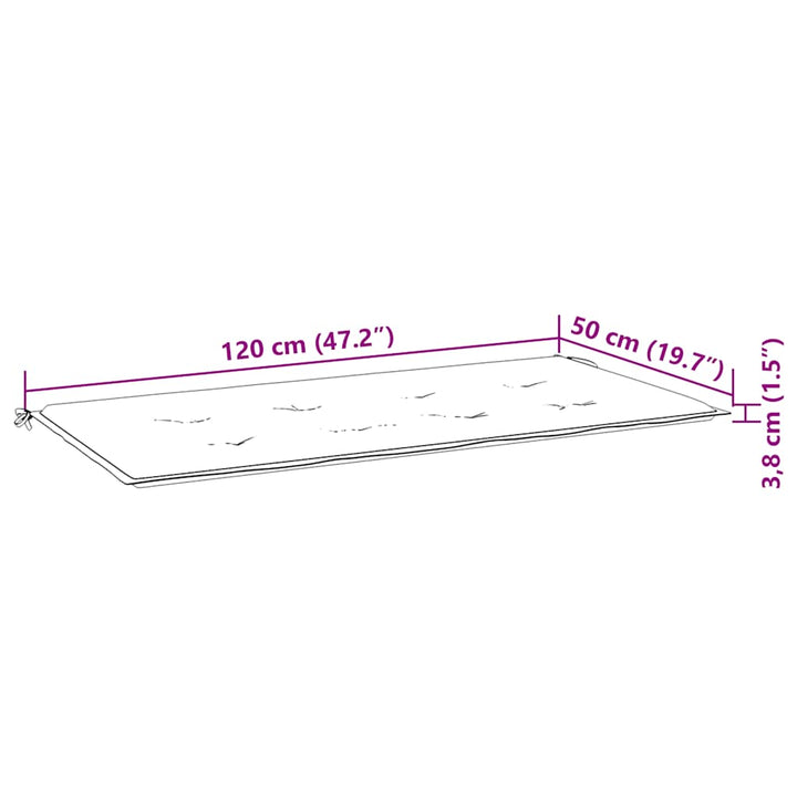 Bancă De Grădină Stivuibilă Cu Pernă, 128,5 Cm, Lemn Masiv Tec