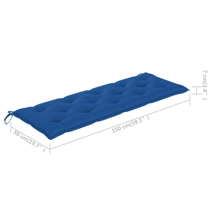 Bancă De Grădină Stivuibilă Cu Pernă, 159 Cm, Lemn Masiv De Tec