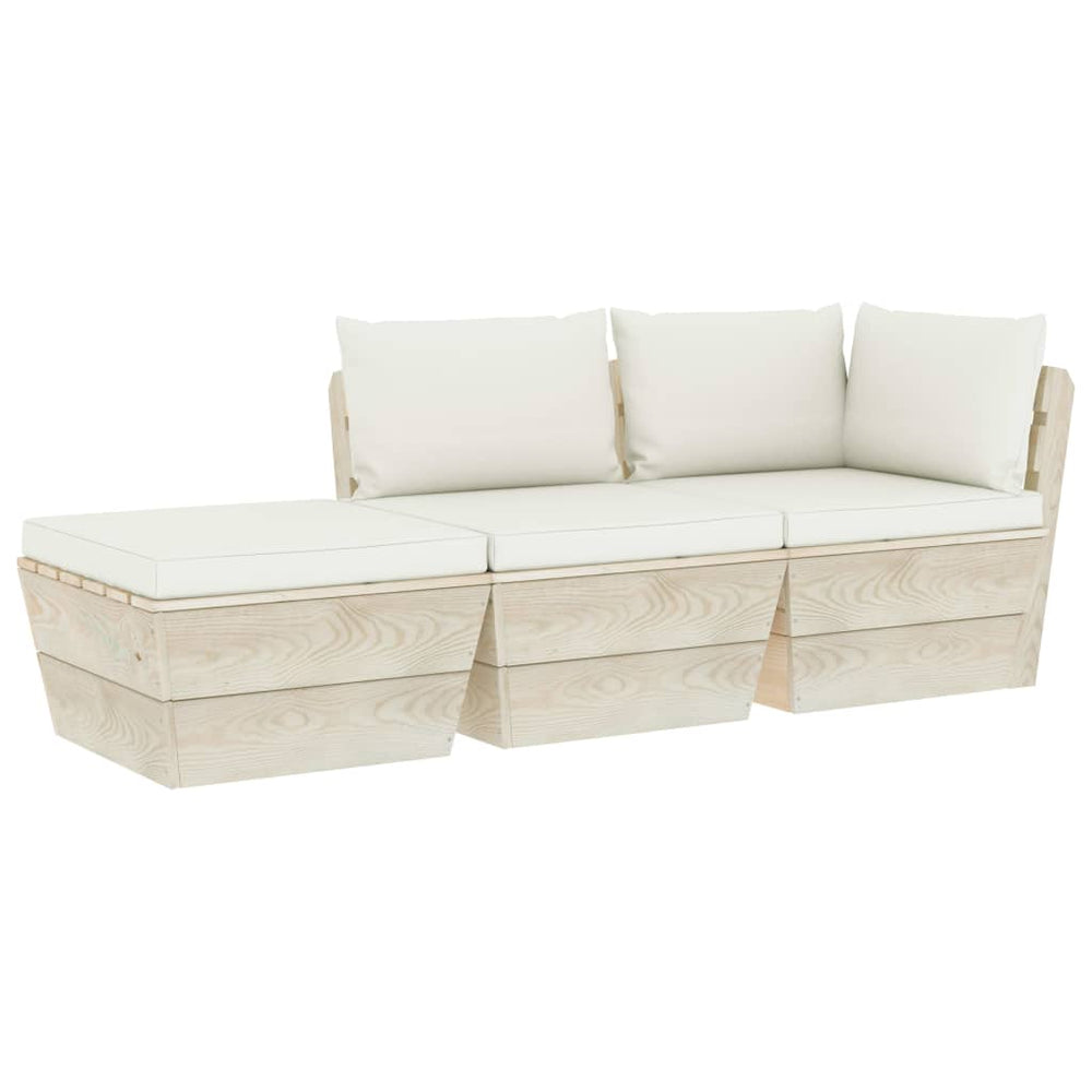 Set Mobilier Grădină Din Paleți Cu Perne, 3 Piese, Lemn Molid