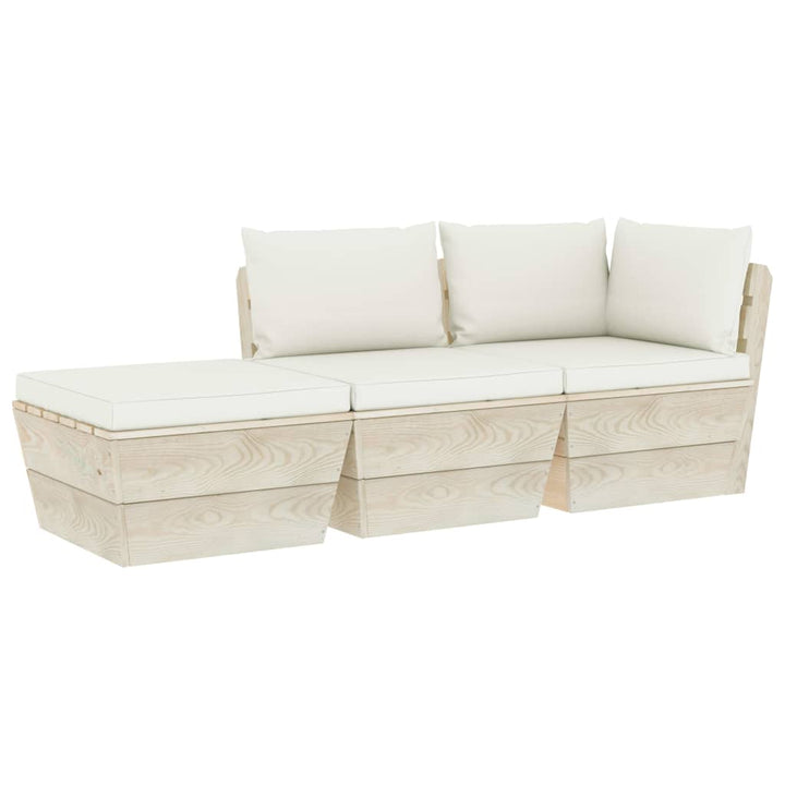Set Mobilier Grădină Din Paleți Cu Perne, 3 Piese, Lemn Molid