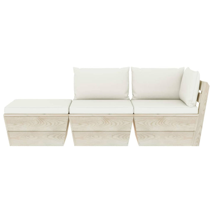 Set Mobilier Grădină Din Paleți Cu Perne, 3 Piese, Lemn Molid