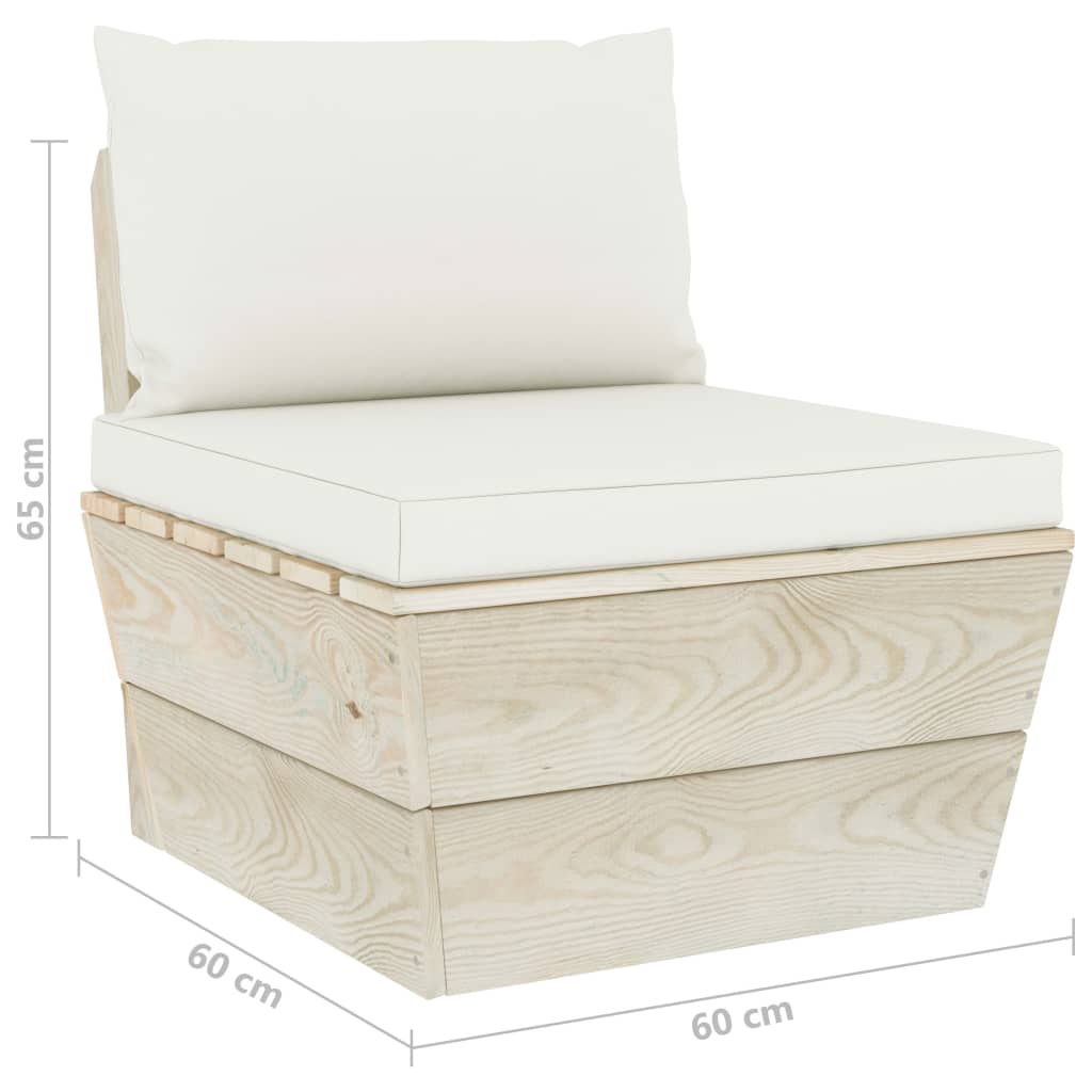 Set Mobilier Grădină Din Paleți Cu Perne, 3 Piese, Lemn Molid