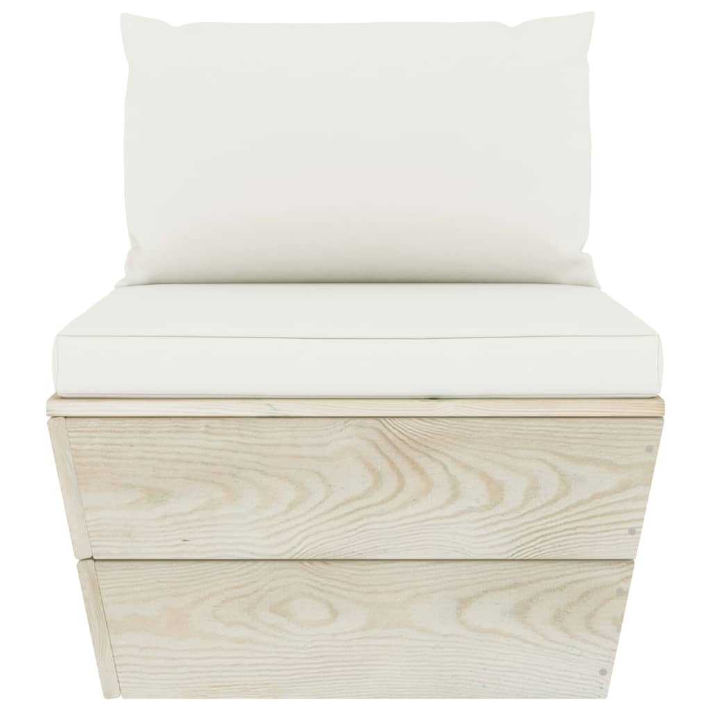 Set Mobilier Grădină Din Paleți Cu Perne, 3 Piese, Lemn Molid