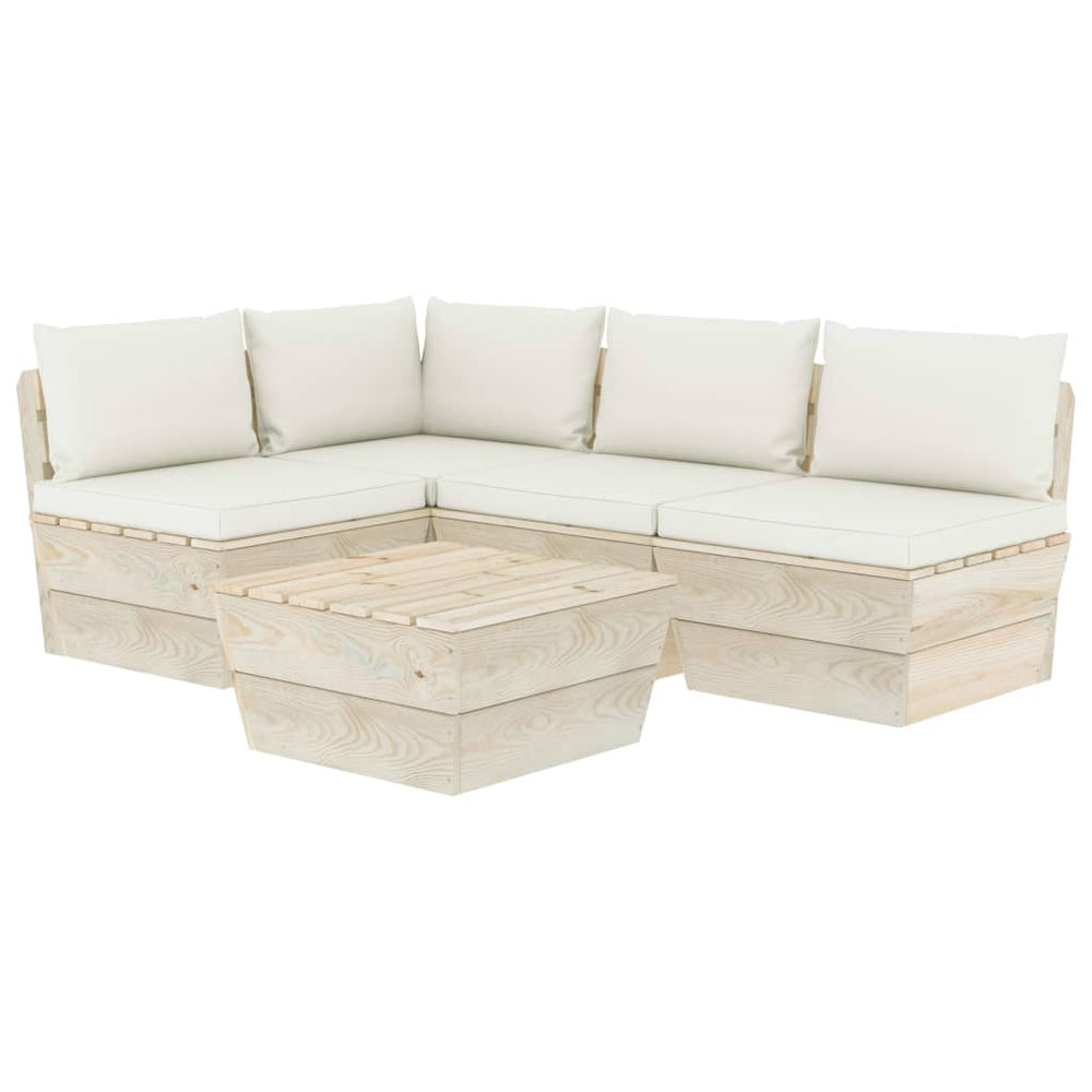 Set Mobilier Grădină Din Paleți Cu Perne, 5 Piese, Lemn Molid