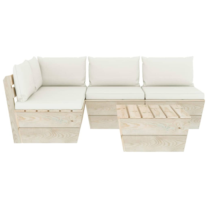 Set Mobilier Grădină Din Paleți Cu Perne, 5 Piese, Lemn Molid