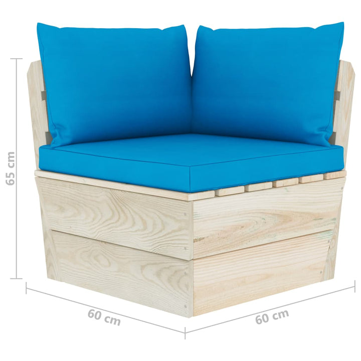 Set Mobilier Grădină Din Paleți Cu Perne, 5 Piese, Lemn Molid