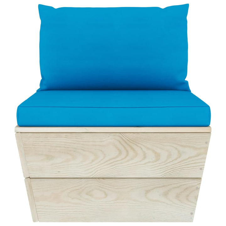 Set Mobilier Grădină Din Paleți Cu Perne, 5 Piese, Lemn Molid
