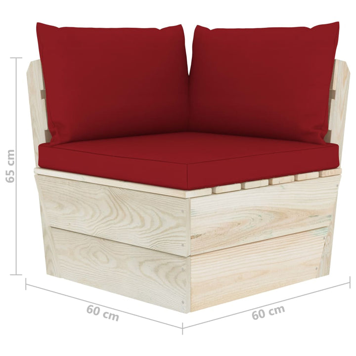 Set Mobilier Grădină Din Paleți Cu Perne, 5 Piese, Lemn Molid