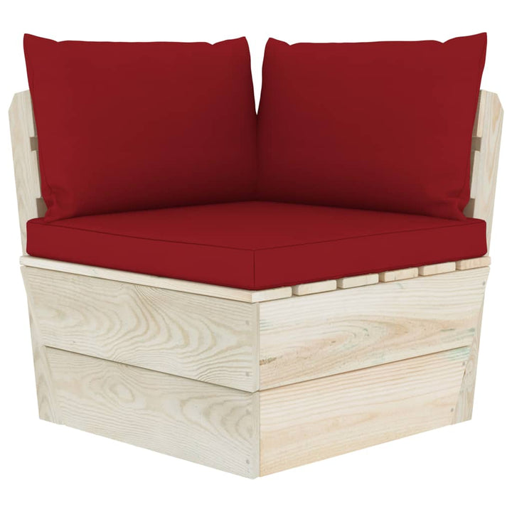 Set Mobilier Grădină Din Paleți Cu Perne, 5 Piese, Lemn Molid