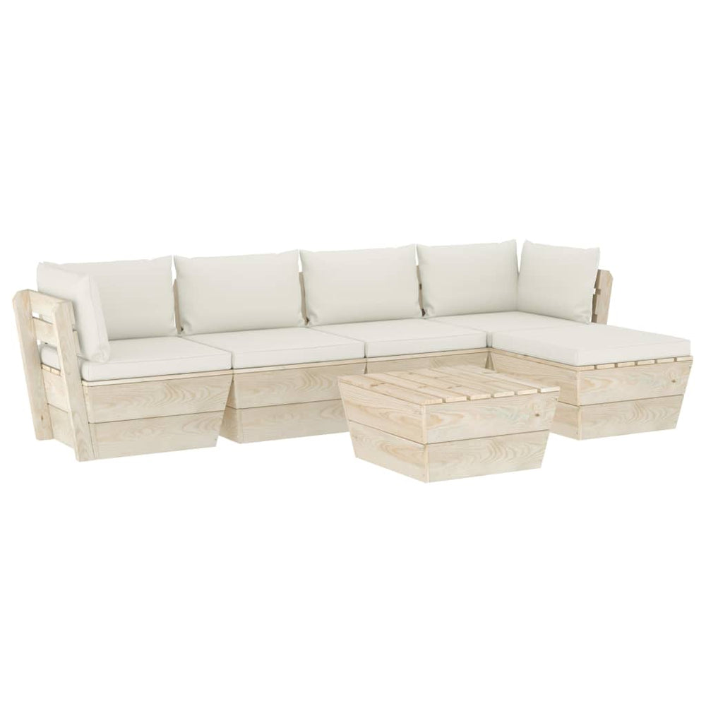 Set Mobilier Grădină Din Paleți Cu Perne, 6 Piese, Lemn Molid