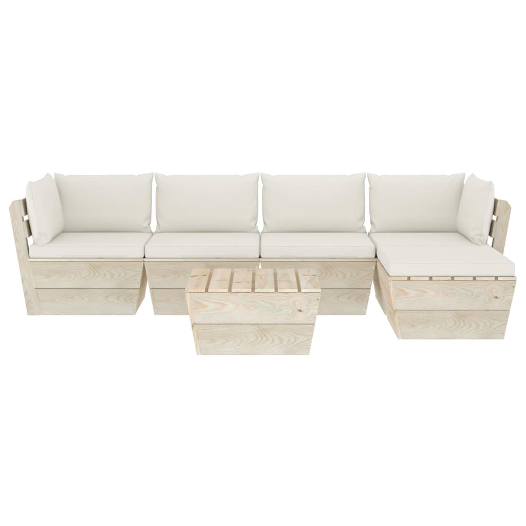 Set Mobilier Grădină Din Paleți Cu Perne, 6 Piese, Lemn Molid