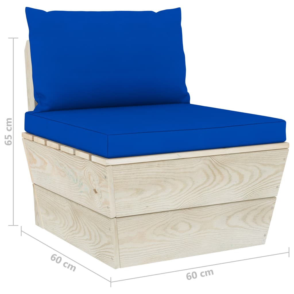 Set Mobilier Grădină Din Paleți, 6 Piese, Cu Perne, Lemn Molid