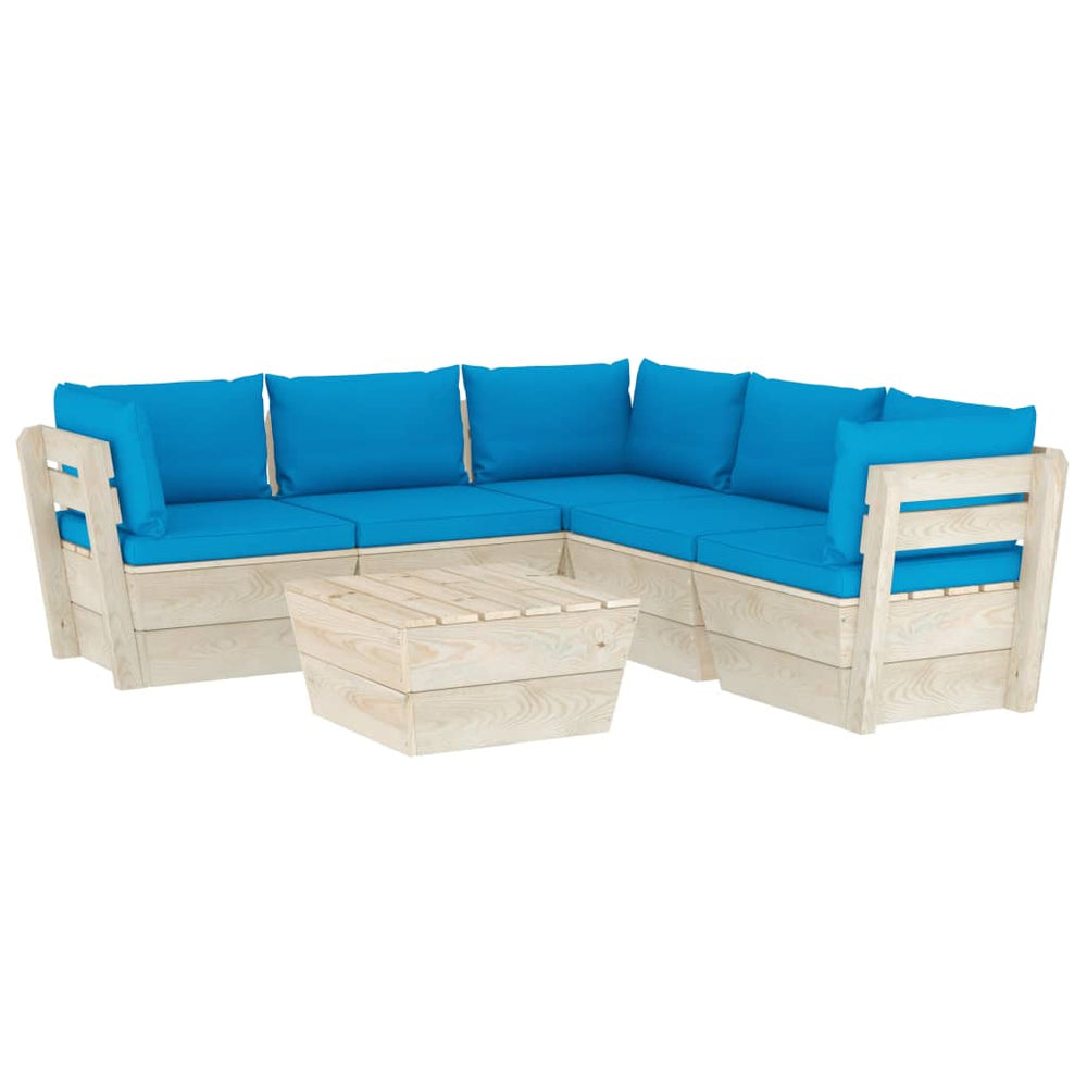 Set Mobilier Grădină Din Paleți Cu Perne, 6 Piese, Lemn Molid