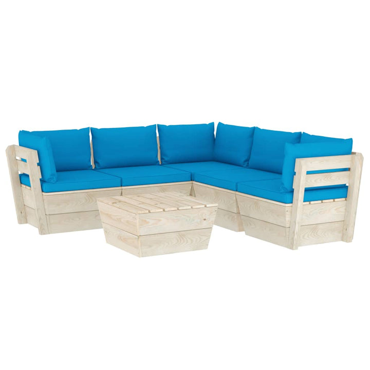 Set Mobilier Grădină Din Paleți Cu Perne, 6 Piese, Lemn Molid