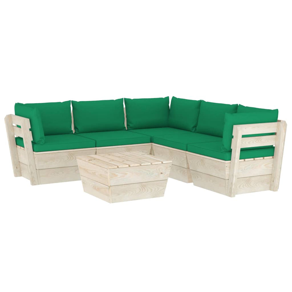 Set Mobilier Grădină Din Paleți Cu Perne, 6 Piese, Lemn Molid