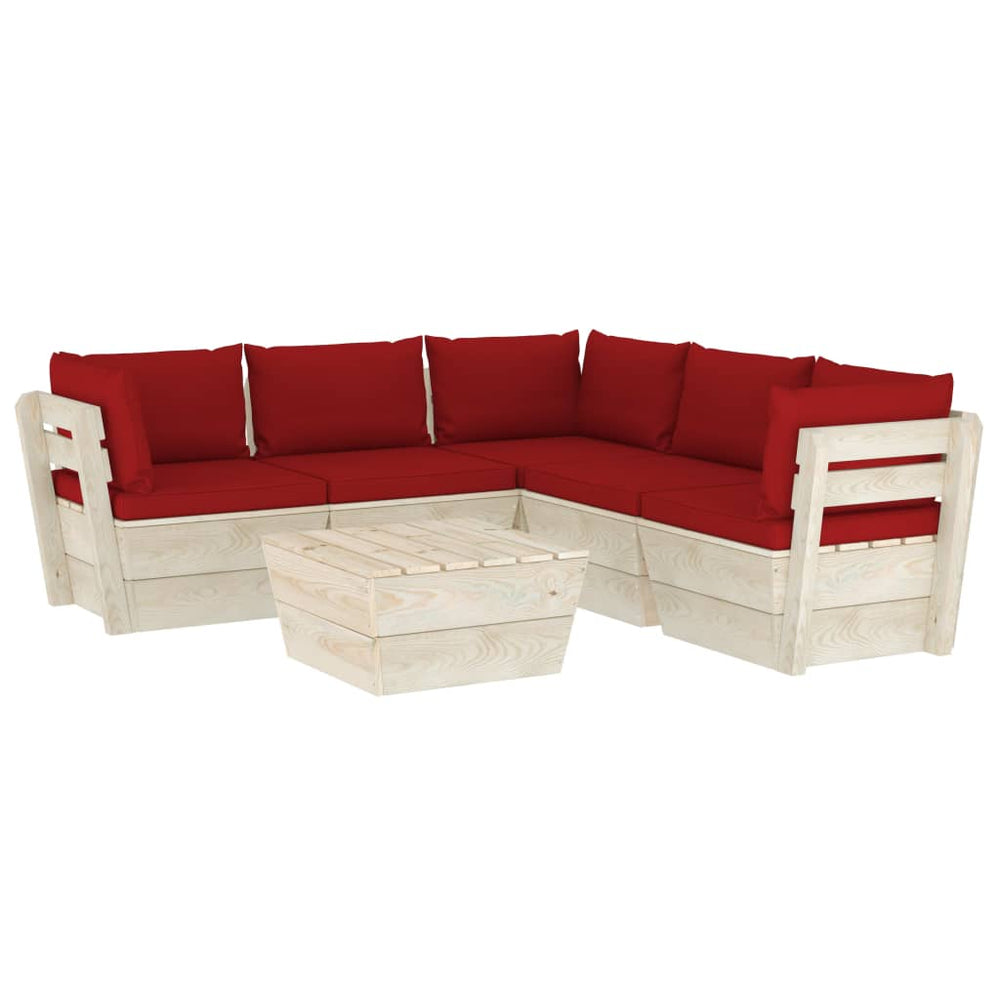 Set Mobilier Grădină Din Paleți Cu Perne, 6 Piese, Lemn Molid