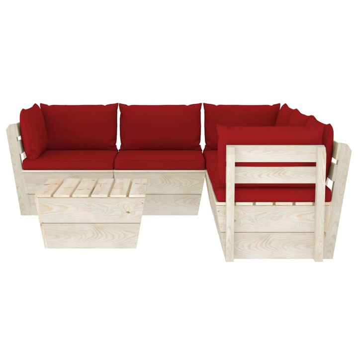 Set Mobilier Grădină Din Paleți Cu Perne, 6 Piese, Lemn Molid