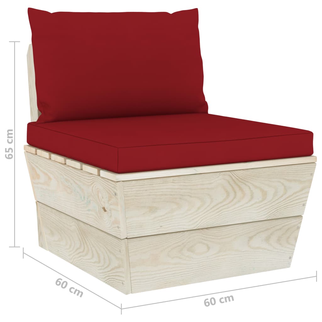 Set Mobilier Grădină Din Paleți Cu Perne, 6 Piese, Lemn Molid