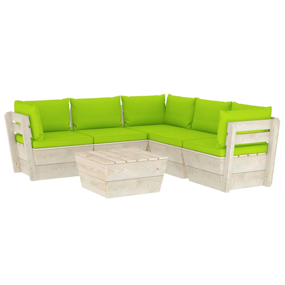 Set Mobilier Grădină Din Paleți Cu Perne, 6 Piese, Lemn Molid