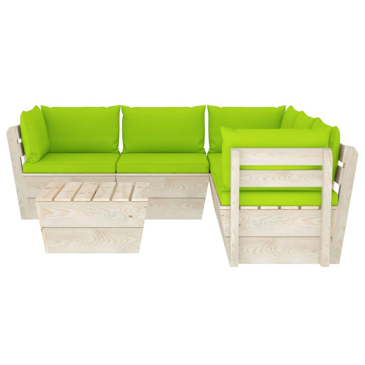 Set Mobilier Grădină Din Paleți Cu Perne, 6 Piese, Lemn Molid