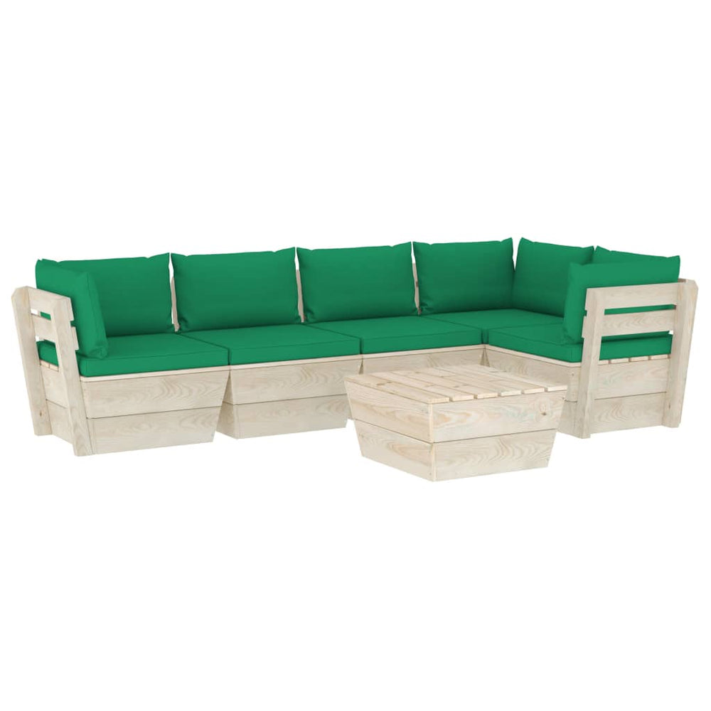 Set Mobilier Grădină Din Paleți Cu Perne, 6 Piese, Lemn Molid