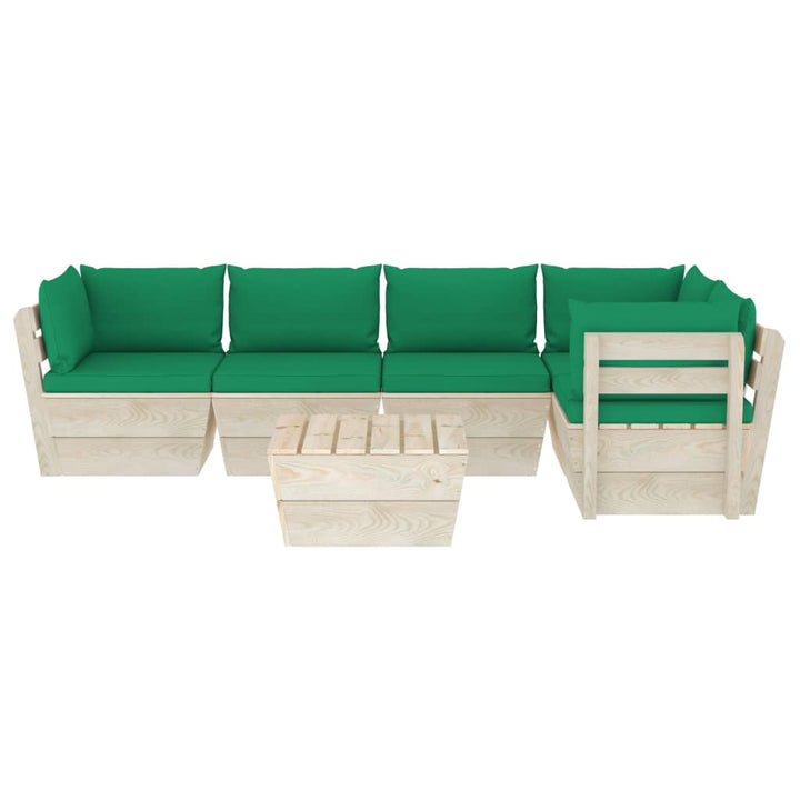 Set Mobilier Grădină Din Paleți Cu Perne, 6 Piese, Lemn Molid