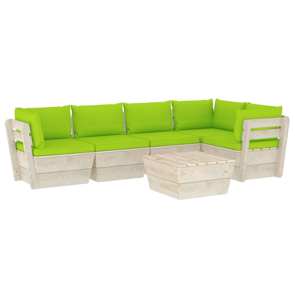 Set Mobilier Grădină Din Paleți Cu Perne, 6 Piese, Lemn Molid