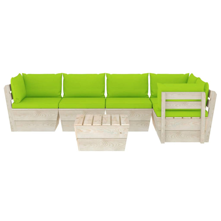 Set Mobilier Grădină Din Paleți Cu Perne, 6 Piese, Lemn Molid