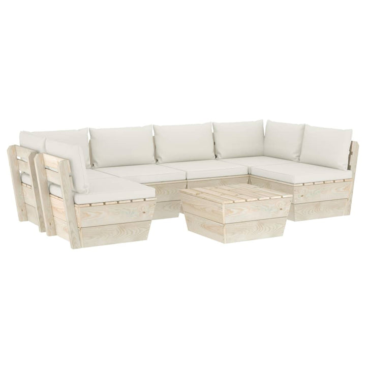 Set Mobilier Grădină Din Paleți, 7 Piese, Cu Perne, Lemn Molid