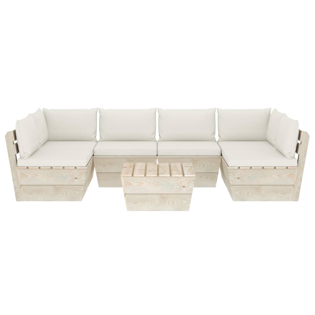 Set Mobilier Grădină Din Paleți, 7 Piese, Cu Perne, Lemn Molid