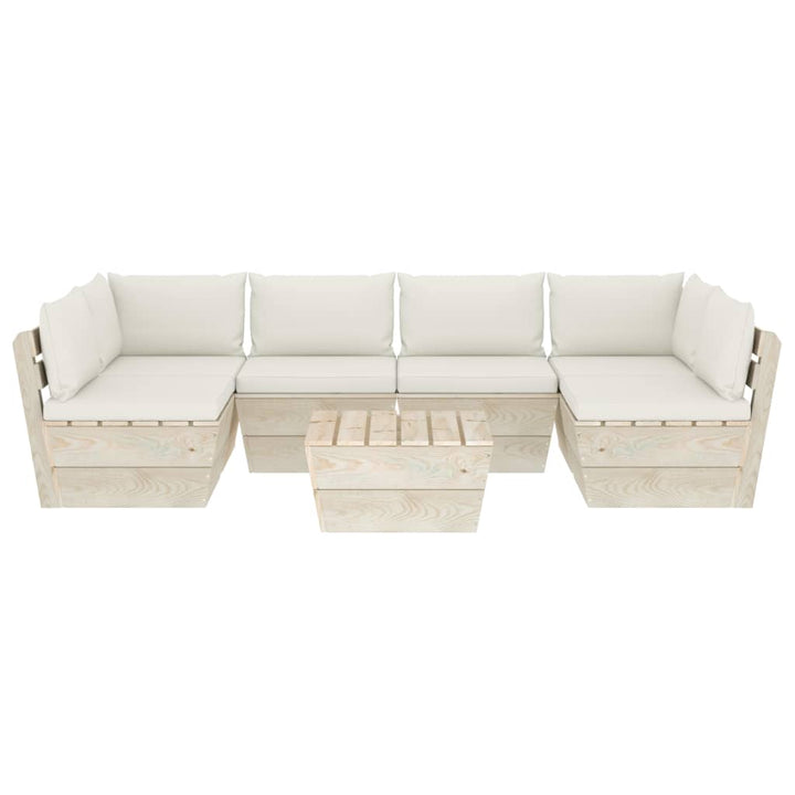 Set Mobilier Grădină Din Paleți, 7 Piese, Cu Perne, Lemn Molid