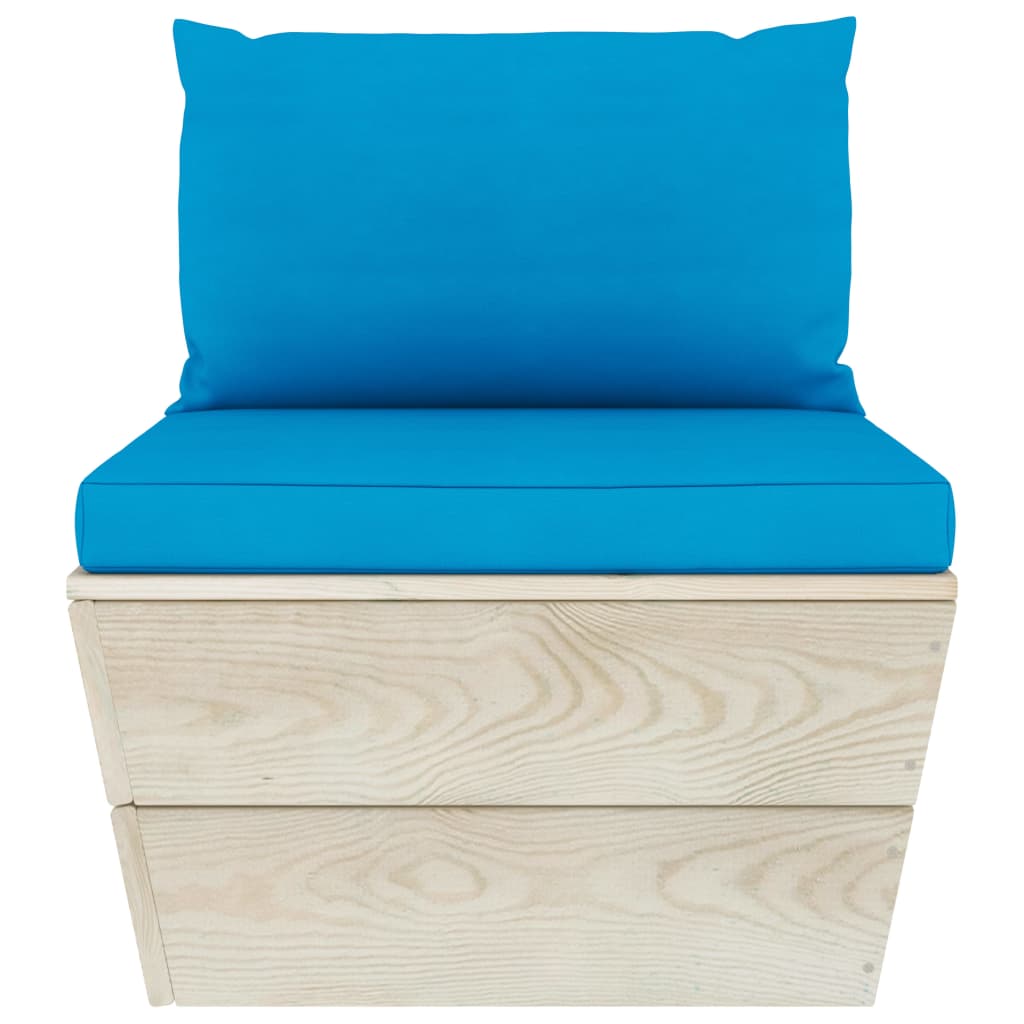 Set Mobilier Grădină Din Paleți, 7 Piese, Cu Perne, Lemn Molid